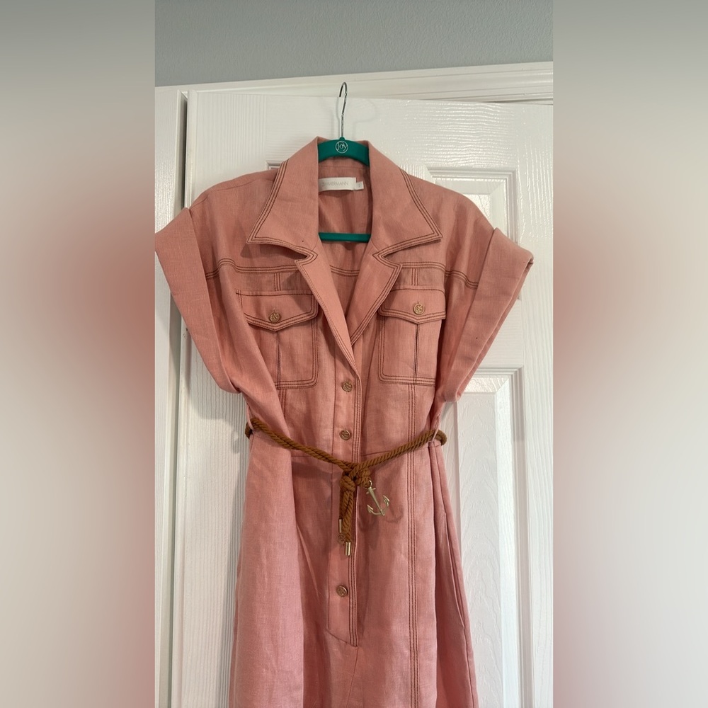 Zimmermann Pink Button-Up Jumpsuit